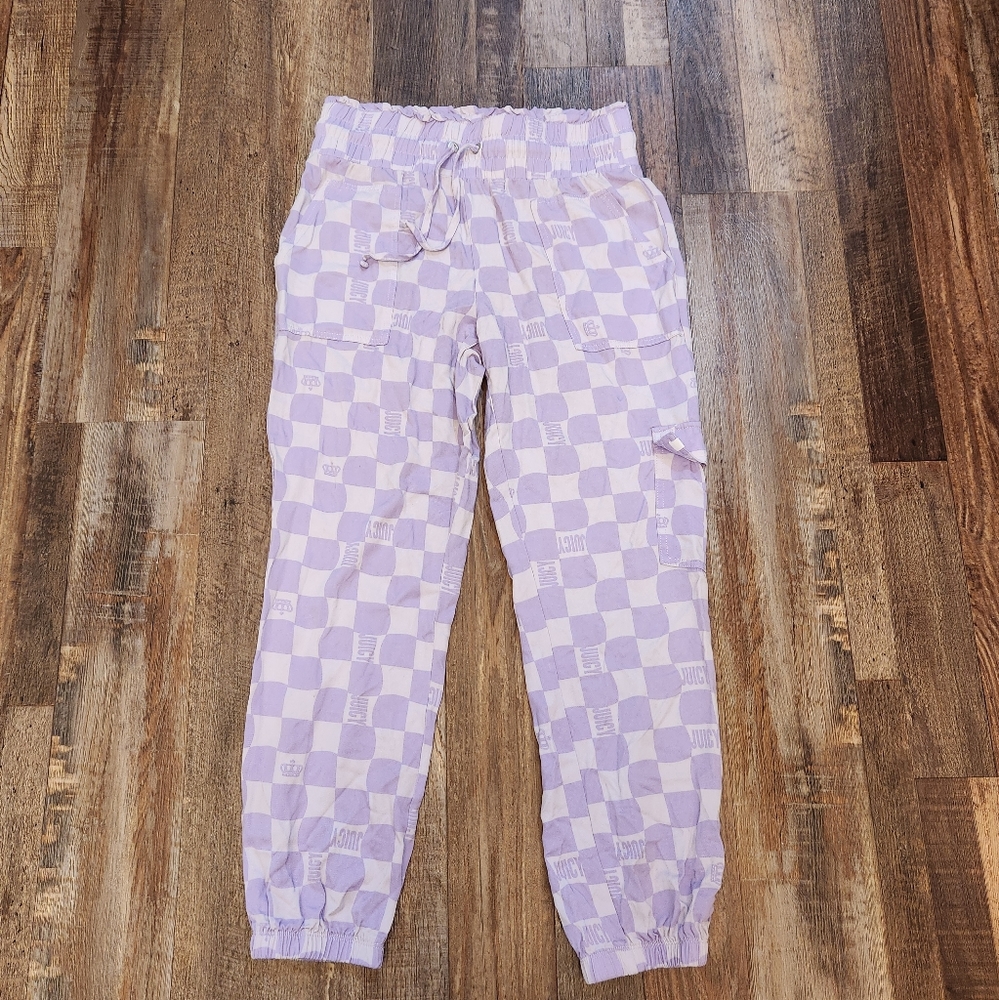 Juicy by Juicy Couture Lilac Sky Checkered Joggers Size M